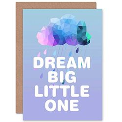 Wee Blue Coo Dream Big Little One Kids Boys pusta kartka z życzeniami