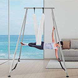 Happybuy Columpio de Yoga Hamaca de Yoga/Yoga Aéreo Columpio de Yoga Aéreo Swing Sling Inversión para Pilates con Cinturones Elásticos de Yoga 6m Blanco