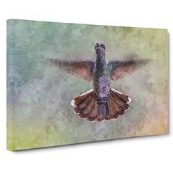 Wings Of A Hummingbird Painting Modern Art Canvas Wall Art Print Ready to Hang, Framed Picture for Living Room Bedroom Home Office Décor, 30x20 Inch (76x50 cm)