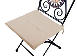 VERDELOOK Cuscino quadrato anti-macchia per sedia, con lacci per una comoda seduta, beige