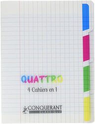 Conquérant - Quaderno a quadretti grandi, 140 pagine, 17 × 22 cm, incolore