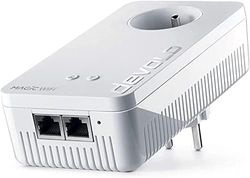 devolo Magic 2 WiFi 5 (ac) Uitbreidingsadapter: 1x Powerline WiFi Adapter (2400 Mbps, Mesh, 2x Gigabit Ethernet), ideaal voor thuiswerken en streamen, Franse stekker