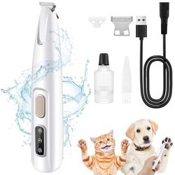 NEUTYPECHIC 4 en 1 poottrimmer voor honden met led, hondenpoottrimmer met led, draadloze hondenpoottrimmer, super stil, huisdierscheerapparaat voor poten, gezicht, lichaam, oreiles, visage, corps