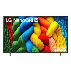LG NanoCell AI NANO80 75 pollici, Smart TV 4K, Processore α7 Gen8, Tecnologia NanoCell, webOS con AI e telecomando puntatore AI, Filmmaker mode, Gaming con VRR 4K@60Hz, 75NANO80A6B 2025