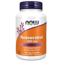 Now Foods, Resveratrol, 200mg, 120 Capsules végétaliennes, Testé en Laboratoire, Sans Soja, Sans Gluten, Végétarien, Sans OGM