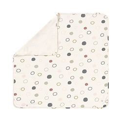 LÄSSIG baby cuddle blanket certificato GOTS morbido/Interlock Baby Blanket 80 x 80 cm Circles offwhite