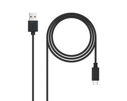 Watio Wave Cable usb - usb 2.0 tipo usb-c/m a/m, 3 m de longitud, 3a de potencia, color negro, ideal para transferencias rápidas y carga eficiente.*