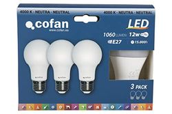 Cofan Confezione da 3 lampadine | Led | Classic | 1060 lumen | Filettatura E27