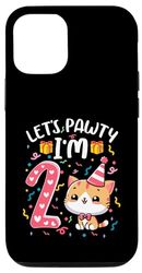 Custodia per iPhone 13 Let's Pawty I'm 2 Year Old Girl Cat Kitty 2 ° compleanno