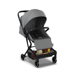 Babify Urban Ease babyvagn – från födseln till 4 år (22 kg), vikt med en hand, lutbar, justerbar fotstöd, avtagbar beläggning, korg, fönsterhuva, lätt stol, grå