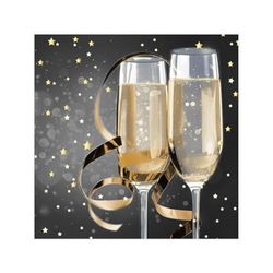 Homéa, Set de 20 Serviettes Cocktail en Papier 3 Plis 25 x 25 cm Coupes Festives