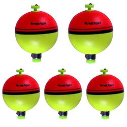 THKFISH Visbobbers 5 stuks EVA-schuim ronde drijvers rood/groen snap-on voorjaar vissen boei accessoires voor zoetwater zout water 2/5 oz (1,5 x 1,5 inch)