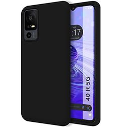 Tumundosmartphone Funda Silicona Líquida Ultra Suave para TCL 40 R 5G Color Negra