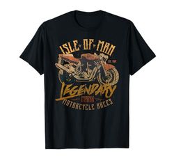 Isla De Man Carreras De Motocicletas Legendario Vintage Manx Biker Camiseta