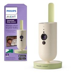 Philips Avent Connected Baby Camera, crittografia sicura e riservata, con app, audio, zoom x2, visione notturna, VOX, funzione di comunicazione a due vie (modello SCD643/26)