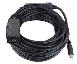 PremiumCord USB-C förlängningskabel med repeater M/F, kontakt till hona, USB 3.2 Gen 1, 5 Gbit/s, färg svart, längd 10 m