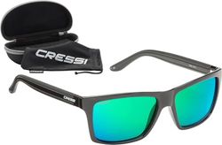 Cressi Rio Óculos de sol desportivos polarizados unissexo para adulto, preto/verde, tamanho único