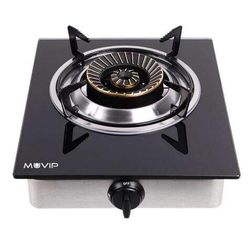 Muvip Bruciatori secondari per barbecue e affumicatori della marca Modello Cucina a Gas Inox 1 Fuoco - Vetro Temperato - Accensione Piezoelettrica - Bruciatore in ghisa rimovibile