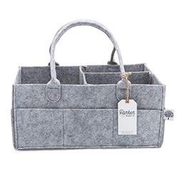 Parker Baby Diaper Caddy - Nursery Storage Bin and Car Organizer for Diapers and Baby Wipes - Large