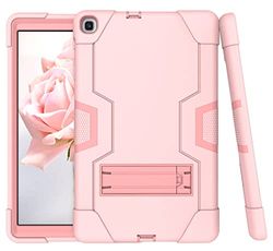 Samsung Tab A7 10.4 T505/T500/T507/T505N (2020) Case with Kickstand, Durable Heavy Shock Hardening Hard Hybrid Three Layer Protective Cover Tablet Silicone Case (Rose Gold