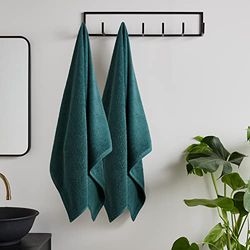 Catherine Lansfield Paire de draps de Bain en Coton à séchage Rapide Vert forêt