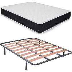 DUÉRMETE ONLINE Pack économique lit Complet avec Matelas viscoélastique Pocket Visco réversible + sommier Basic + 6 Pieds, Gris, 150 x 190 cm