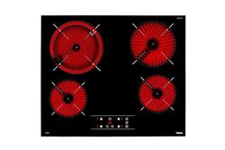 Teka TT PRO 6420 Vitrocerâmica de 60 cm, moldura de metal fina, 4 zonas, controlo tátil, programador e cronómetro, sistema de instalação Fast-Click, cor preta