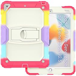 Funda para iPad Air 3 2019/iPad Pro 10.5 2017 con Soporte de sujeción, Robusta Funda Protectora a Prueba de Golpes con diseño de Estructura de 3 Capas, Color Rojo Camuflaje