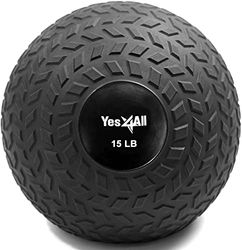 Yes4All D297 Slam Ball van 6,8 kg voor kracht- en crossfit-training - Slam Medicine Ball (6,8 kg, zwart)