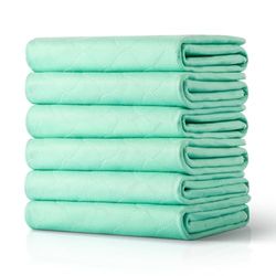 VEVOR Washable Underpads, 34 x 36-inch Reusable Bed Pads, Super Absorbent & Fast Drying Incontinence Bedwetting Pad for Bed Sofa and Mattress, Protective Pee Pads for Pet Adult Kid Elderly (6-Pack)