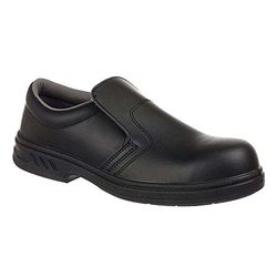 Portwest Mocassim de segurança Steelite S2, tamanho: 47, cor: Preto, FW81BKR47