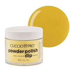 Cuccio Powder Polish - Dip Acrylic Nail Colour Dip System - 45g (1.6 oz) Dipping Powder - Sunshine Yellow with Mica