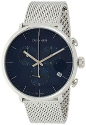 Calvin Klein Unisex vuxen kronograf kvartsklocka med rostfritt stål armband K8M2712N, BLÅ, Armband