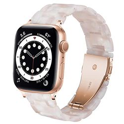 DEALELE Band Compatibel met iWatch 38mm 40mm 41mm, Kleurrijke Resin Hars Vervanging Horlogebandje voor Apple Watch Series 8/7 / 6/5 / 4/3 / SE Women Men, Bloemen roze