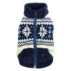 Hip Doggie HD-7svn-XS Soft Snowflake Fleece Vest – Pull pour Chien, XS, Bleu