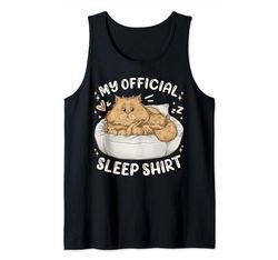 Camiseta Oficial para Dormir, Gato Persa con Gatito Camiseta sin Mangas