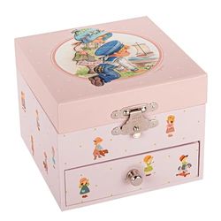 Trousselier - Jeanne Lagarde© Boat - Memoria infantil - Caja musical - Regalo ideal para niños - Música pequeña noche de Mozart - Rosa - 2 unidades