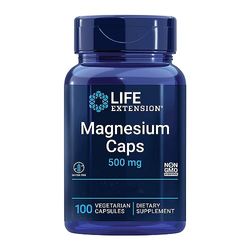 Life Extension, Magnesium Caps, 500 mg, 100 Capsule vegane, Testato in Laboratorio, Senza Glutine, Vegetariano, Senza Soia, Non OGM