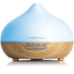 The Body Source Ultrasone Aroma Diffuser voor Etherische Oliën met 7 Kleuren Led-Verlichting, luchtbevochtiger, Aromatherapie voor thuis, kantoor, spa - 300 ml