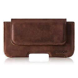 SURAZO Premium 100% vera pelle per Apple iPhone 15 Plus, custodia in pelle – Custodia orizzontale [custodia per cellulare in pelle piena]