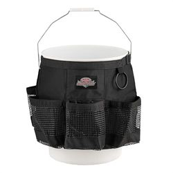 Bucket Boss Auto Boss Wash Boss Organizer för en 5 gallon hink, med snabbtorkande, yttre nätfickor för biltvättstillbehör, vilket gör det möjligt för tvål och vatten i hinken, i svart, AB30060