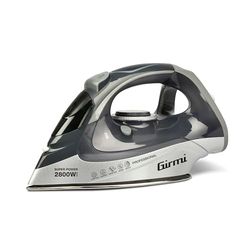 Girmi ST63 stoomstrijkijzer, 2800 watt, temperatuurregeling, stoomstoot 150 g/min, anti-kalkfunctie, 400 cc, 91 microgaten van roestvrijstalen plaat, grijs