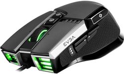 EVGA X17 Ratón para Gaming, Cableado, Gris, Personalizable, 16,000 DPI, 5 Perfiles, 10 Botones, Ergonómico 903-W1-17GR-K3