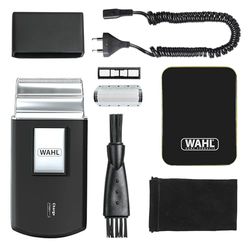 Wahl Travel Shaver - Cordless and rechargeable electric shaver for men, ideal for traveling, for cutting hair and beard, compact and portable