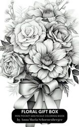 FLORAL GIFT BOX Mini Pocket Grayscale Coloring Book