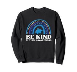 Be Kind Rainbow Autism Awareness Acceptance Adult Women Kids Sweatshirt