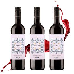 Bodegas Sierra Norte - Caja 3 Botellas de Vino Tinto Olcaviana - 100% Cabernet Sauvignon - IGP Vino de la Tierra de Castilla -Vino Ecológico y Vegano - 75 cl - 13,5% de Alcohol