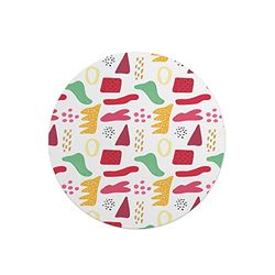 Questo Casa, Round Digital Printed Mouse Pad, Non-Slip Base, for Office and Home, Diameter:22cm