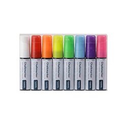 Europel Chalk Markers - 15mm Tip Liquid Chalk Ink Pens for Non Porous Surfaces - Pack of 8 Assorted Colors Markers, Wet Wipe & Dry Erase Marker Pens for Chalkboards, Blackboards, Signs, Windows