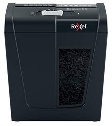 Leitz Rexel Secure S5 Destructora de Papel en Tiras, 6-5 (70-80 grs.) Hojas, P2, Papelera Extraíble de 10 L, Silenciosa y Compacta, 2020121